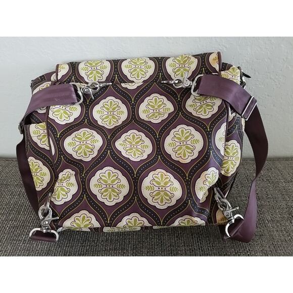 Petunia Pickle Bottom Backpack Shoulder Diaper Bag Brown Light Yellow Green - Picture 4 of 14